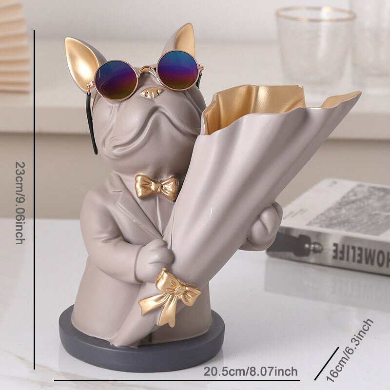 Bulldog Flower Vase - Dekorativ Staty - Venneris