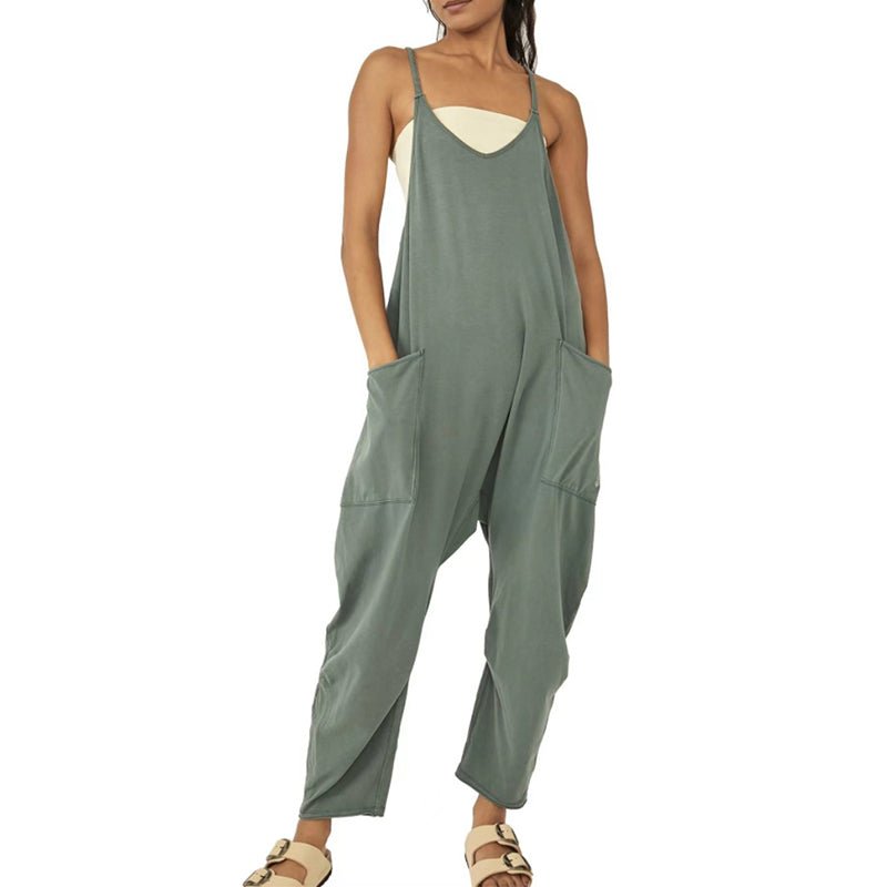 Nora - Enfärgad V-Neck Sling Pocket Jumpsuit - Venneris