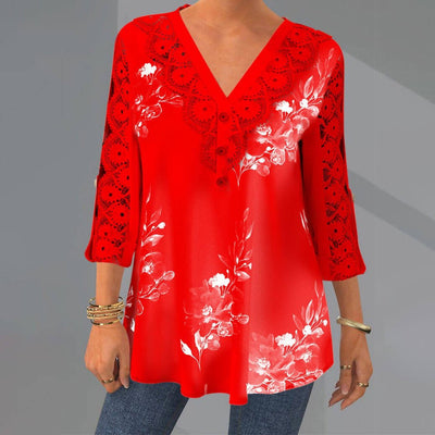 Paisley - Blus med V-ringning - Venneris